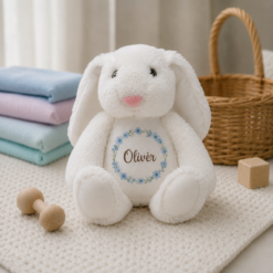 Personalised Floral Name Keepsake Bunny
