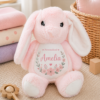 Pink Personalised Floral Name Keepsake Bunny
