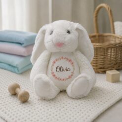 Personalised Floral Name Keepsake Bunny