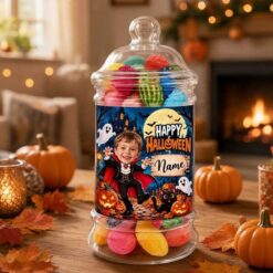 Personalised Halloween Vampire Photo Sweet Jar